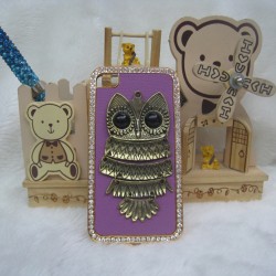 Electroplating 3D Owl Bling Protective Hard Cover Case for iPhone 5 - Random Color