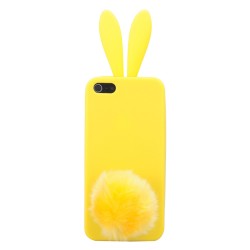 Cute Rabbit Bunny Ear Silicone Case with Bushy Tail Holder for iPhone 5 - Optional Colors